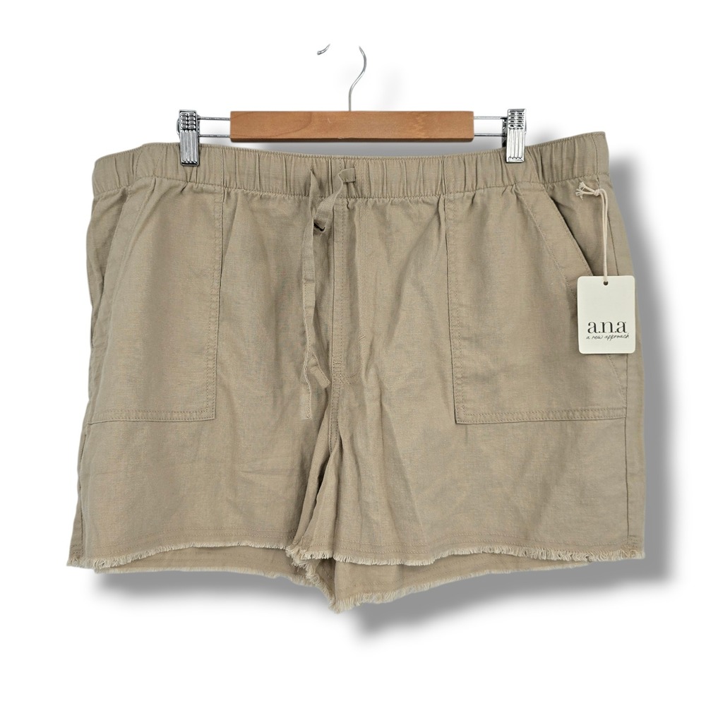 a.n.a Women's Khaki Drawstring Lounge Shorts